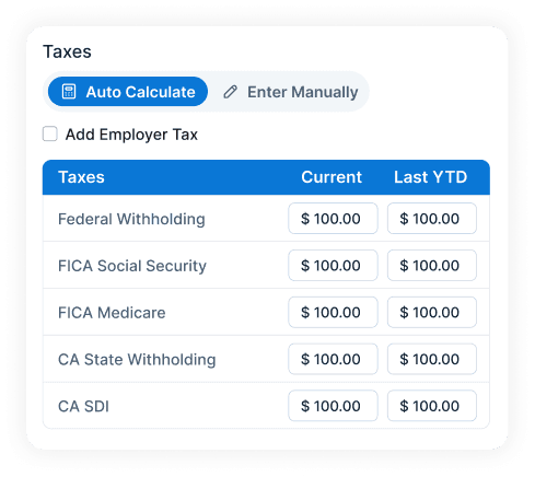 Accurate Tax Calculations