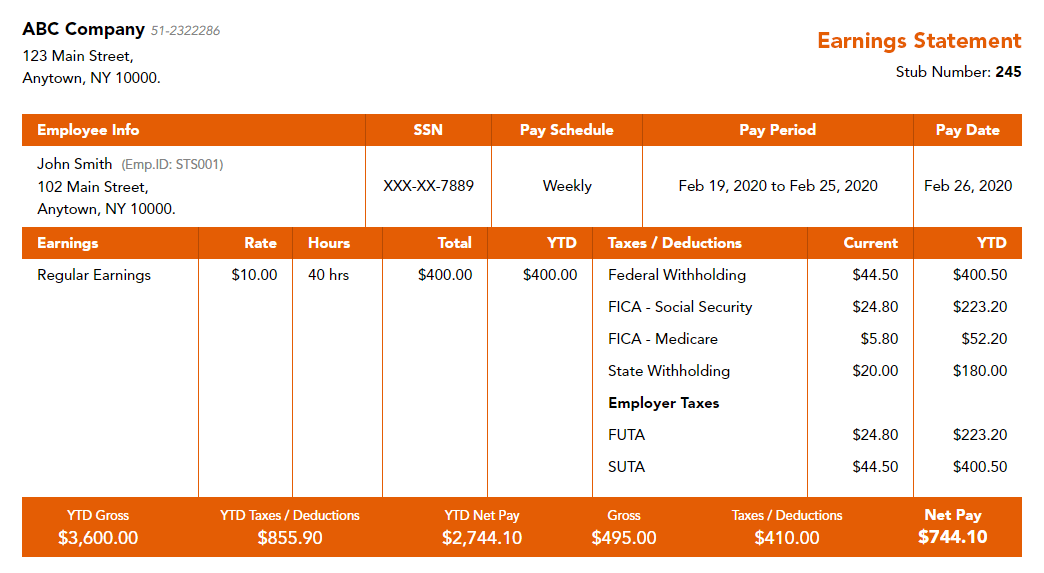 Free Clemson paystub template