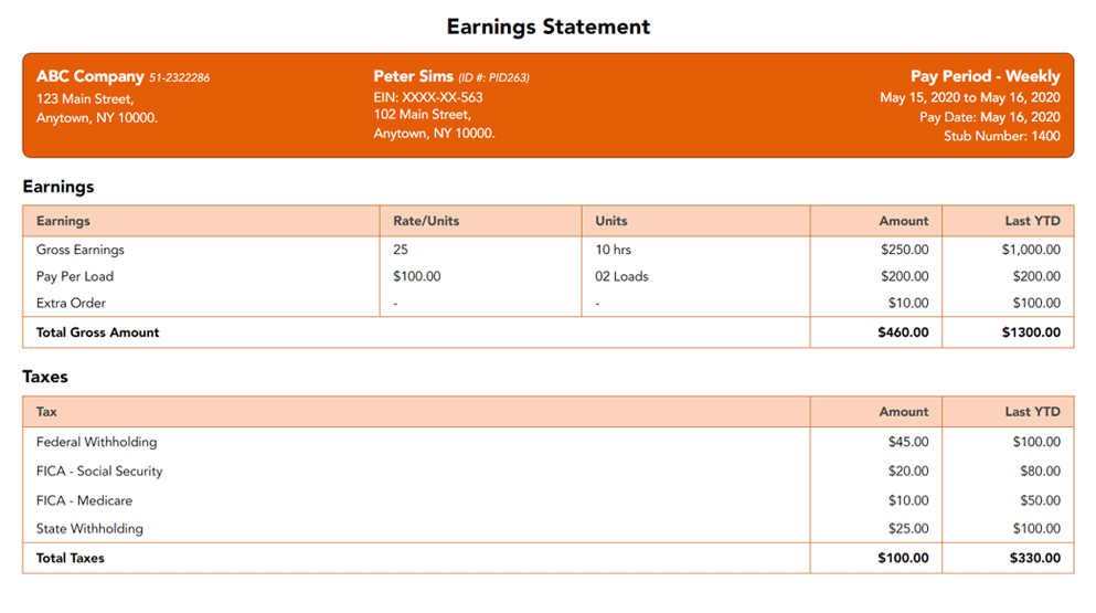 Free-tangerine-paystub-template