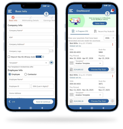 Free Aqua paystub template
